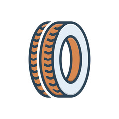 Wall Mural - color illustration icon for tire