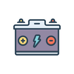 Wall Mural - color illustration icon for battery