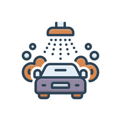 Wall Mural - color illustration icon for car wash