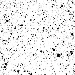 Aufkleber - Abstract Black Ink Splatter on White Background, Seamless Pattern Design and Texture