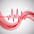 © Steven - Abstract medical background: dynamic red pulse pattern with ecg waveforms and scientific symbols, conceptual illustration for healthcare and medicine