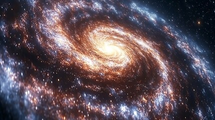 Wall Mural - spiral galaxy with orange and blue hues.