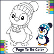 © ColorQo - Cute Penguin Vector Coloring Page