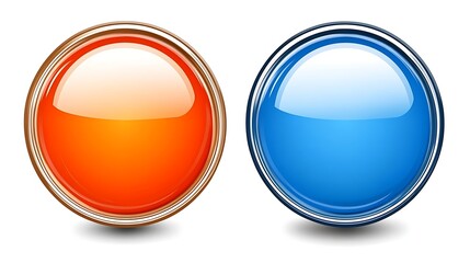 Glossy Buttons with Red  Blue.