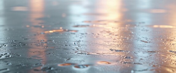 Fototapete - Abstract industrial metal surface with warm reflections for design and background use.