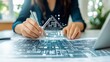 © VictorCanalesStudio - Close up of architect woman designing using innovative technologies for smart home automation