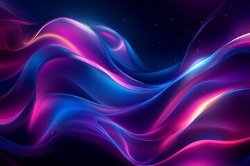Aufkleber - Colorful abstract waves in dynamic motion showcasing vibrant hues and fluidity in a cosmic setting