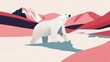 © background - Polar Bear Arctic Landscape with Wildlife Art, and Minimalist.
