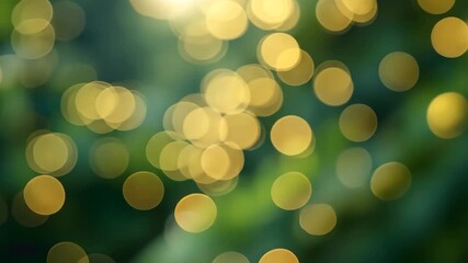 Wall Mural - abstract bokeh lights with blurred green background creating dreamy magic