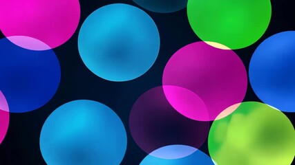 Wall Mural - abstract composition of overlapping circles with gradient colors on dark background