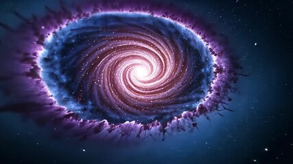 Wall Mural - Abstract Cosmic Spiral Galaxy Illustration With Blue And Pink Hues In Outer Space