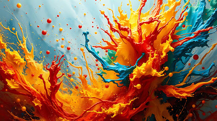 Wall Mural - ultra sharp abstract paint splash background