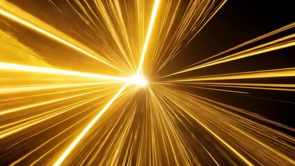 Wall Mural - abstract gold light trails converging with dynamic energy on black background