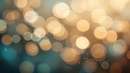 Wall Mural - abstract golden bokeh lights on dark blue background for festive celebration wallpaper and dreamy ma