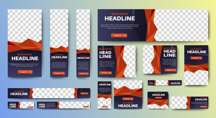 Wall Mural - business advertising banners template design with black and red background concept. vector