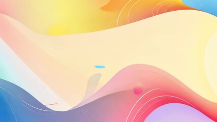 Wall Mural - Abstract Colorful Waves Background: Pastel Dreamscape