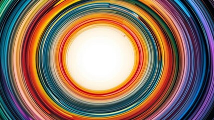 Wall Mural - Abstract Spiral Design with Rainbow Colors on a White Background Creating a Dynamic and Energetic Visual