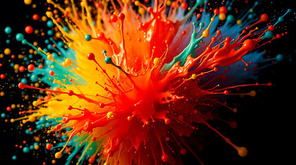Wall Mural - sharp-focused vibrant paint splash background