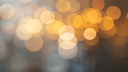 Wall Mural - blurred bokeh lights with gold white and grey festive abstract background