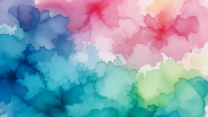 Wall Mural - colorful ink wash abstract background with gradients and soft textures in red, pink, blue and green 