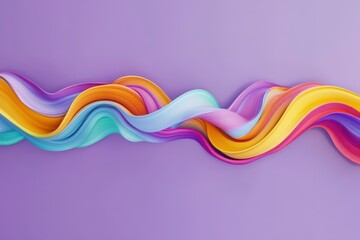 Wall Mural - a colorful, curvy line of paint on a purple background. the colors are bright and vibrant, creating 