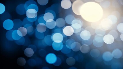 Wall Mural - Elegant Blurred Bokeh Lights in Blue Aqua and White for Festive Abstract Backgrounds