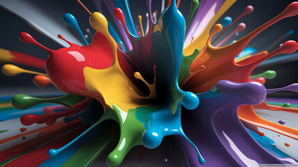 Wall Mural - abstract paint splatter in 8k ultra hd