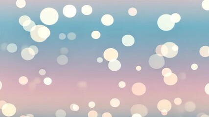 Wall Mural - Floating Bokeh Lights Against a Soft Gradient Pink and Blue Background