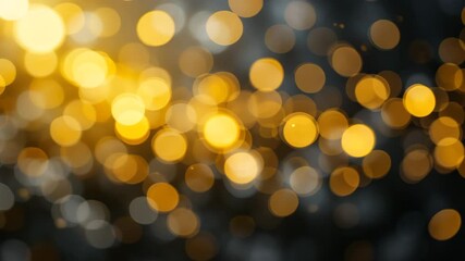 Wall Mural - Golden Bokeh Lights on Dark Backdrop for Festive Background and Event Decoration