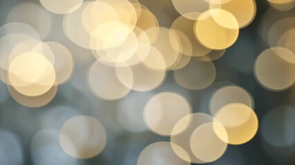 Wall Mural - golden bokeh lights on grayish backdrop blurred festive illumination elegant design