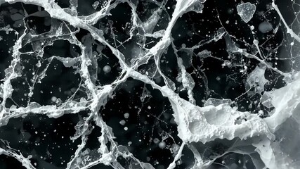 Wall Mural - intricate web pattern with white splatters on dark surface abstract background