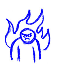 Wall Mural - angry icon crayon chalk drawing vector