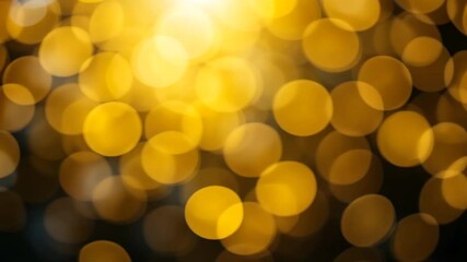Wall Mural - radiant golden bokeh lights on dark background abstract festive illumination