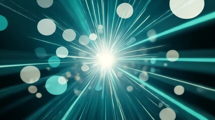 Wall Mural - Teal Radial Lines Abstract Background