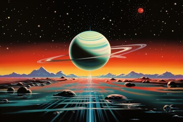 Wall Mural - saturn landscape astronomy outdoors.