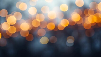 Wall Mural - warm bokeh lights on dark background