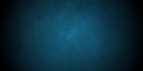 Wall Mural - Abstract dark Blue background with grunge backdrop texture, smooth plaster painted mottled blue grunge wall studio background, bright ink and watercolor textures black paper.