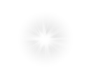 Wall Mural - white glowing sparkle effect on a transparent background. radiant silver-white light with starburst 