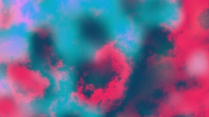 Fototapete - Seamless abstract psychedelic wavy background for loop playback. 4k video. Cloudy nebula background. Natural retro colors.