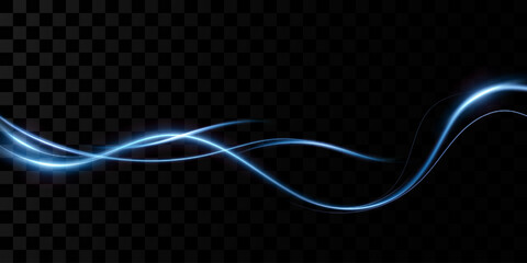Wall Mural - abstract lines.neon lines of speed and fast wind. effect of moving at the speed of light. blue glow 