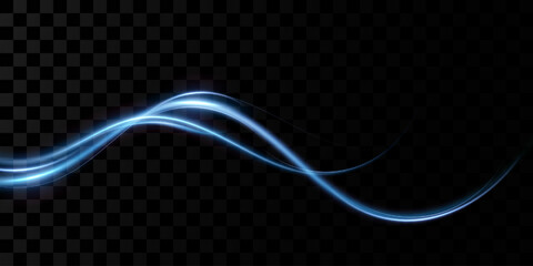 Wall Mural - abstract lines.neon lines of speed and fast wind. effect of moving at the speed of light. blue glow 