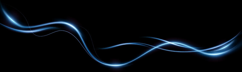 Wall Mural - abstract lines.neon lines of speed and fast wind. effect of moving at the speed of light. blue glow 