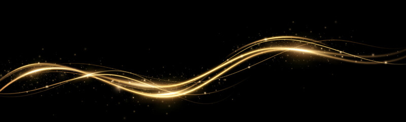 Wall Mural - abstract light speed motion effect.gold color spiral glow effect.magic shiny lin