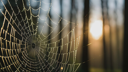 spider web in the morning