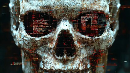 Digital Skull  Tech  Code  Data  Cybersecurity  Abstract  Futuristic   High Resolution Ima