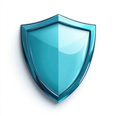 Aufkleber - Blue Glossy Shield Icon Symbolizing Protection Safety Security Assurance Defense Guard