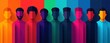 © Phanupong - Colorful silhouettes of diverse men representing unity, diversity, and community in modern design