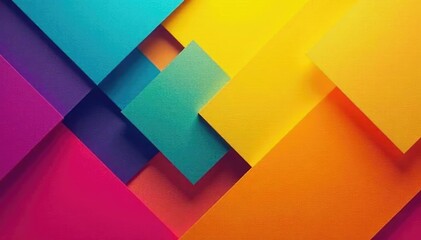 Wall Mural - Abstract geometric shapes, vibrant color block, wall, background