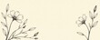© wanlapa - Hand drawn delicate flowers, leaves, branches in line art style on beige background,  collection,  delicate