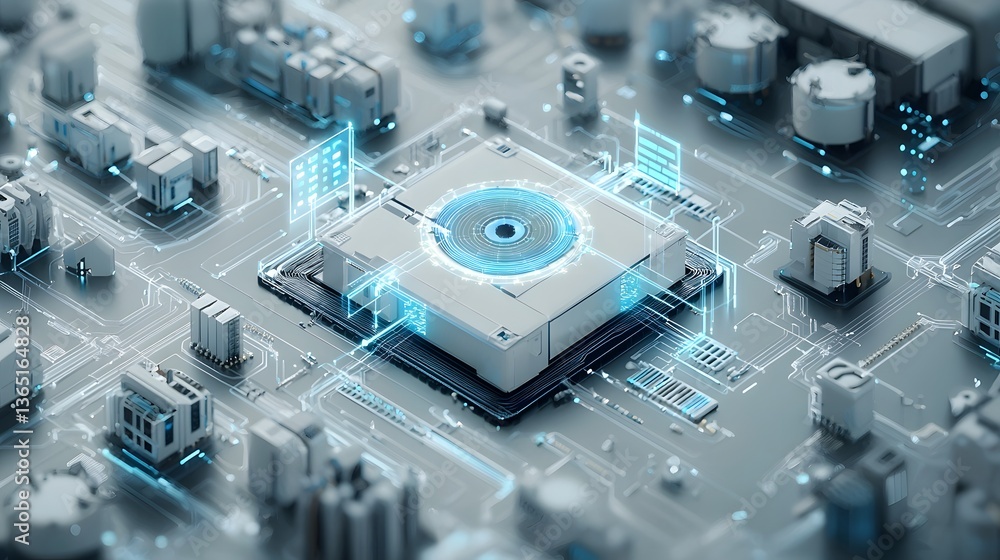 Curated visual reference: Visual Reference: Advanced Energy Distribution Hub With AI Powered Systems Efficiently